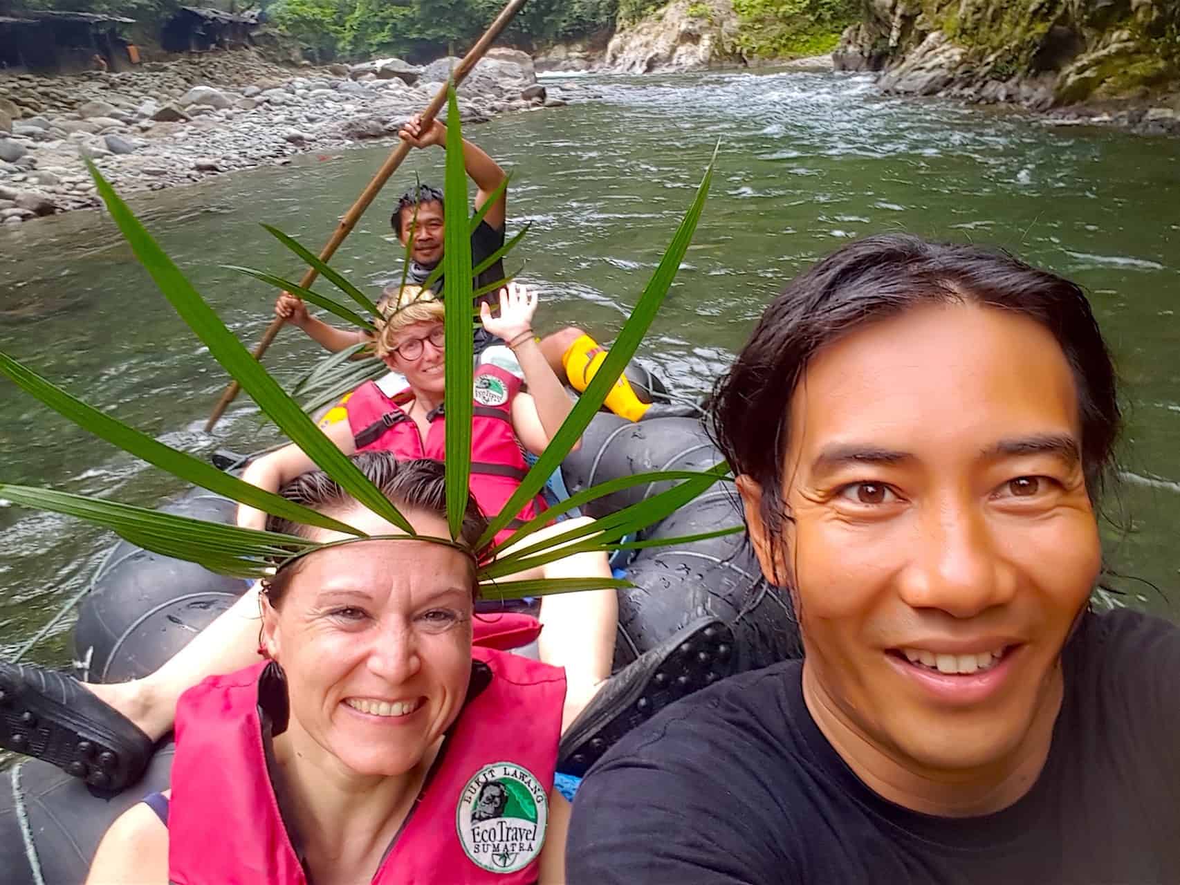 TUBE-RAFTING FUN - JUNGLE TREKKING - SUMATRA ECOTRAVEL BUKIT LAWANG